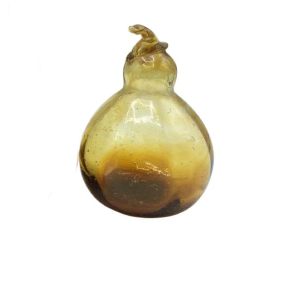 Vintage Amber ART Glass Fruit, Art Glass Pear - Picture 1 of 9